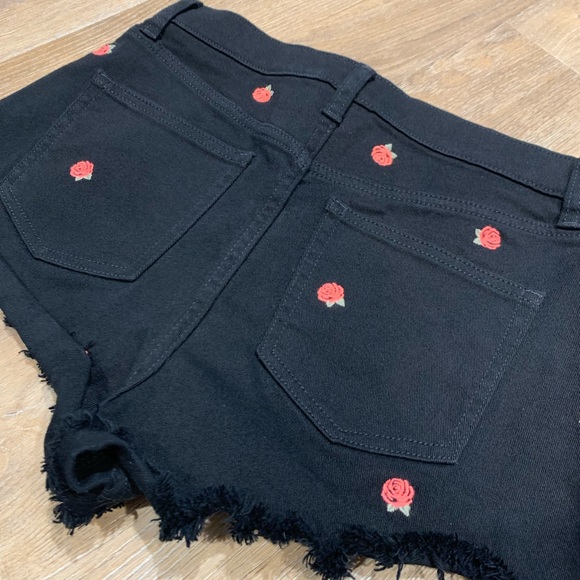 VS PINK Floral Embroidered Denim Shorts - Picture 5 of 8